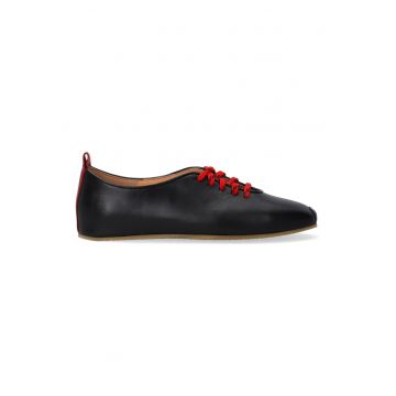Pantofi sport din piele naturala cu sireturi contrastante