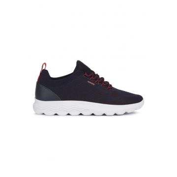 Pantofi sport din plasa tricotata cu logo - Albastru inchis