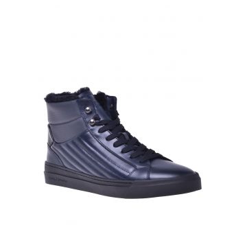 Pantofi sport mid-high din piele cu captuseala de blana