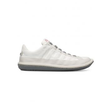 Pantoci sport din piele Beetle - Alb