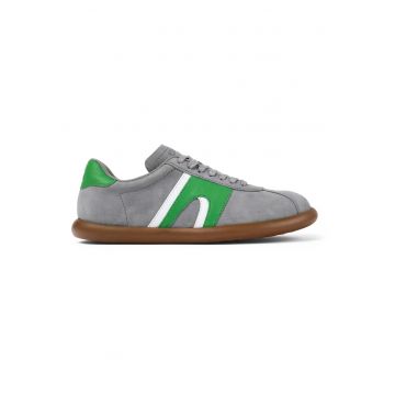 Pantofi sport Pelotas Soller de piele nabuc - Alb/Verde/Gri deschis