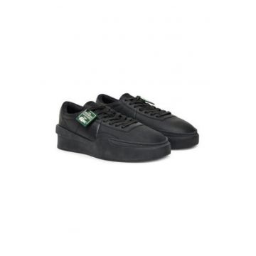 Tenisi barbati -  piele naturala - negru - model simplu