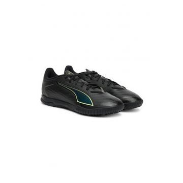 Pantofi de fotbal barbati  piele ecologica - negru/verde