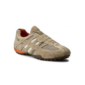 Pantofi sport barbatesti -  bej - material textil si piele intoarsa