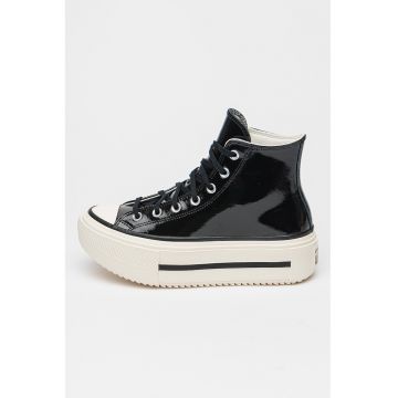 Pantofi sport de piele lacuita Chuck Taylor All Star Lift Double Stack - Negru