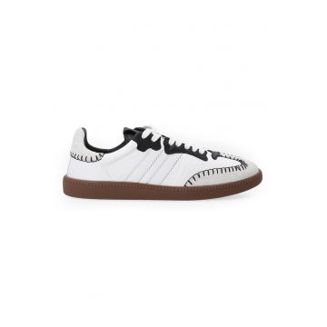 Pantofi sport din piele cu cusaturi contrastante