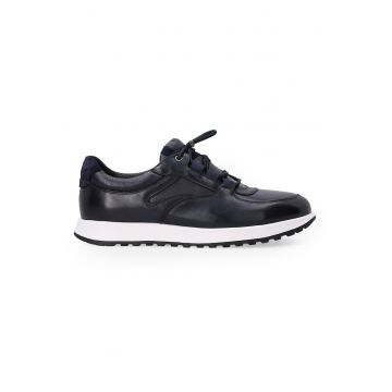 Pantofi sport din piele - cu sireturi elastice