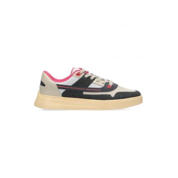 Pantofi sport colorblock cu garnituri de piele intoarsa