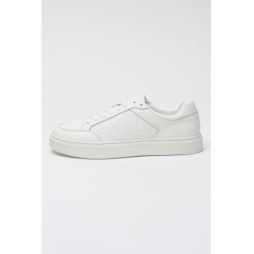 Pantofi sport de piele cu detalii monograma Clean Cup