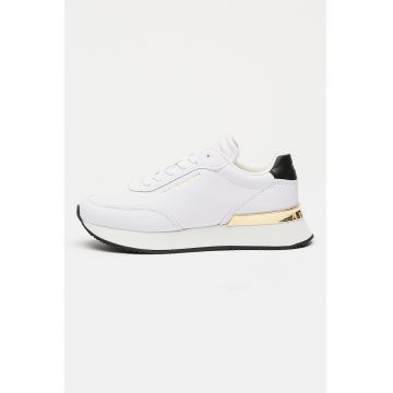 Pantofi sport de piele cu logo discret Pantofi sport de piele cu logo discret