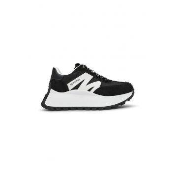 Pantofi sport de piele intoarsa si material textil Pantofi sport de piele intoarsa si material textil