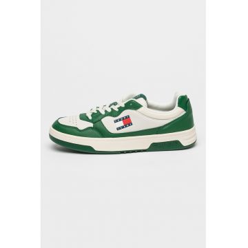 Pantofi sport din piele cu garnituri contrastante Pantofi sport din piele cu garnituri contrastante