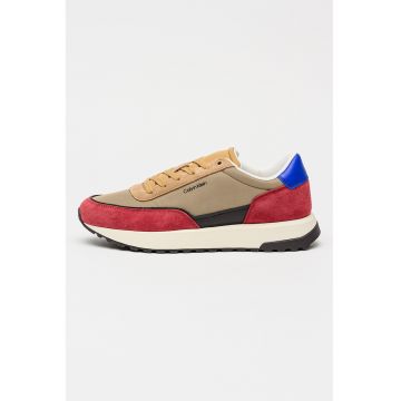 Pantofi sport din piele cu garnituri de piele intoarsa