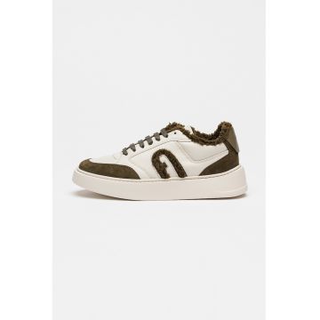 Pantofi sport din piele cu insertii din piele intoarsa Pantofi sport din piele cu insertii din piele intoarsa