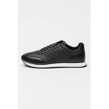 Pantofi sport din piele cu model monograma in relief Pantofi sport din piele cu model monograma in relief