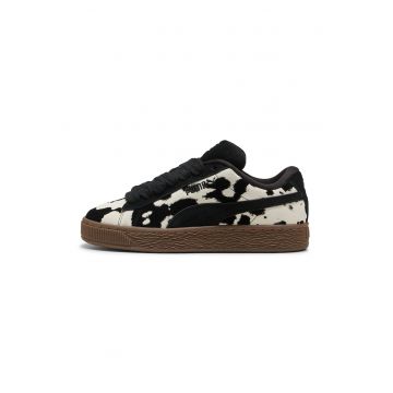 Pantofi sport din piele intoarsa cu imprimeu