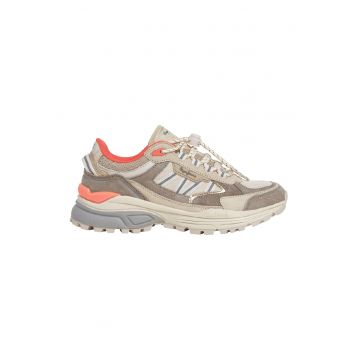 Pantofi sport din piele intoarsa cu talpa wedge si garnituri din material textil Pantofi sport din piele intoarsa cu talpa wedge si garnituri din material textil