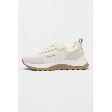 Pantofi sport din piele si material textil
