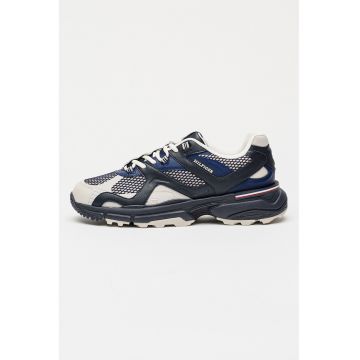 Pantofi sport din plasa cu garnituri din piele ecologica Pantofi sport din plasa cu garnituri din piele ecologica