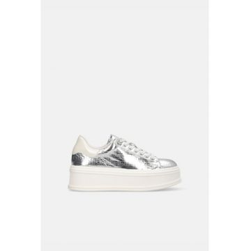 Pantofi sport flatform de piele ecologica