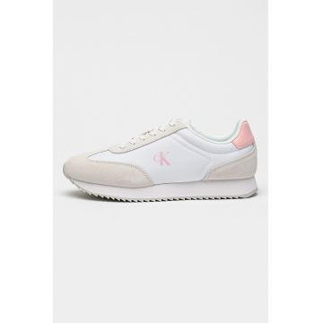 Pantofi sport low-cut cu garnituri de piele intoarsa Pantofi sport low-cut cu garnituri de piele intoarsa