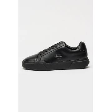 Pantofi sport low-cut de piele cu logo Pantofi sport low-cut de piele cu logo