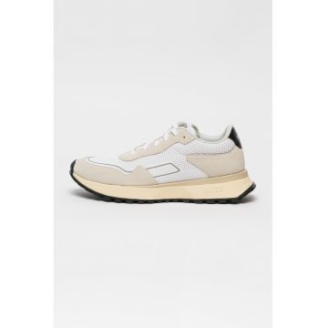 Pantofi sport din plasa cu garnituri din piele intoarsa ecologica Pantofi sport din plasa cu garnituri din piele intoarsa ecologica