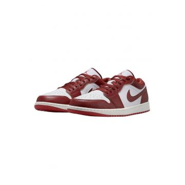 Pantofi barbati  Air Jordan 1 Low Se - piele naturala - rosu/alb