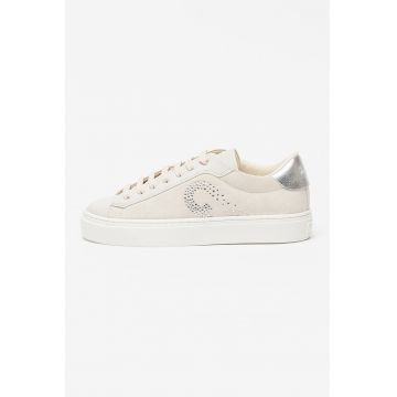 Pantofi sport din piele intoarsa cu aplicatii din strasuri Pantofi sport din piele intoarsa cu aplicatii din strasuri