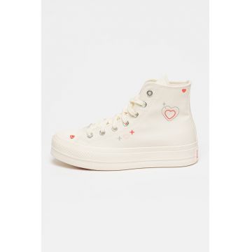 Tenisi flatform de panza cu inimi Tenisi flatform de panza cu inimi
