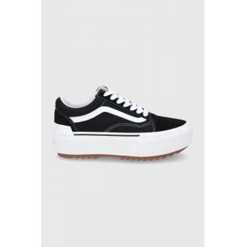 Vans teniși UA Old Skool Stacked femei, culoarea negru VN0A4U155ZN1-BLACK