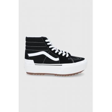 Vans teniși UA SK8-Hi Stacked femei, culoarea negru VN0A4BTW5ZN1-BLACK