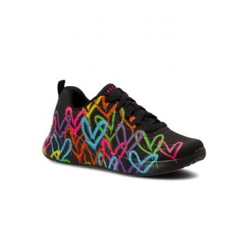 Pantofi sport de piele ecologica cu imprimeu contrastant Uno-Highlight Love Pantofi sport de piele ecologica cu imprimeu contrastant Uno-Highlight Love