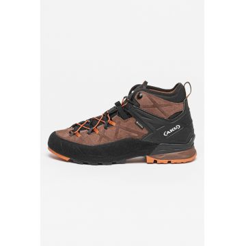 Ghete mid-cut pentru drumetii Rock DFS - Negru/Maro