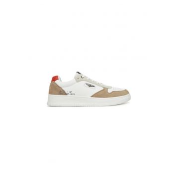Pantofi sport barbati - 251SC235PL244 -  Piele naturala - 42 EU - Bej/Alb Pantofi sport barbati - 251SC235PL244 -  Piele naturala - 42 EU - Bej/Alb