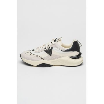 Pantofi sport cu insertii din piele intoarsa Pantofi sport cu insertii din piele intoarsa