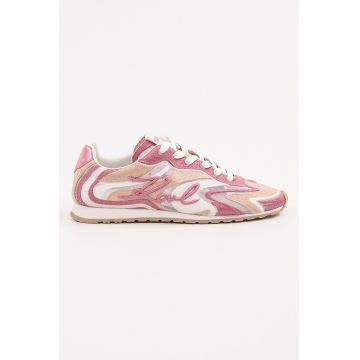 Pantofi sport cu logo si insertii din plasa si piele intoarsa Pantofi sport cu logo si insertii din plasa si piele intoarsa