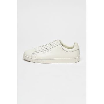 Pantofi sport de piele cu detalii logo Pantofi sport de piele cu detalii logo