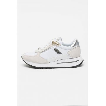 Pantofi sport din material textil cu garnituri din piele intoarsa Pantofi sport din material textil cu garnituri din piele intoarsa