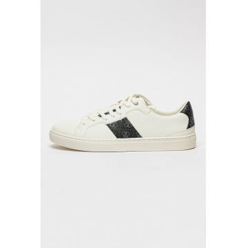 Pantofi sport din piele ecologica cu segmente cu model monograma Pantofi sport din piele ecologica cu segmente cu model monograma