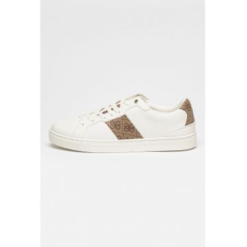 Pantofi sport din piele ecologica cu segmente cu model monograma Pantofi sport din piele ecologica cu segmente cu model monograma