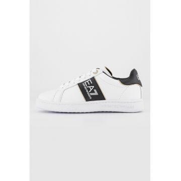 Pantofi sport din piele si piele ecologica cu detalii logo Pantofi sport din piele si piele ecologica cu detalii logo