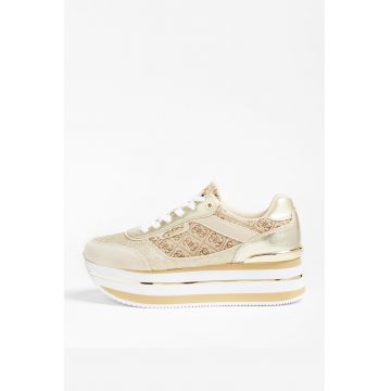 Pantofi sport flatform de piele ecologica Pantofi sport flatform de piele ecologica