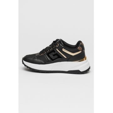 Pantofi sport wedge de plasa si piele ecologica Pantofi sport wedge de plasa si piele ecologica