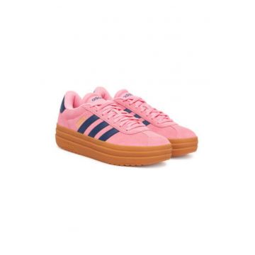 Tenisi cu platforma din piele cu logo - Tenisi cu platforma din piele cu logo -