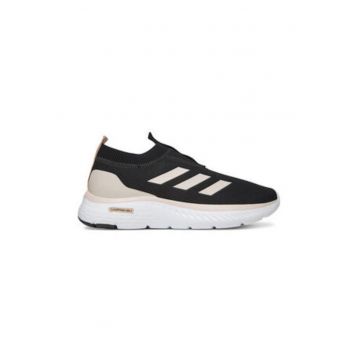 Tenisi  slip-on din material textil cu talpa wedge -