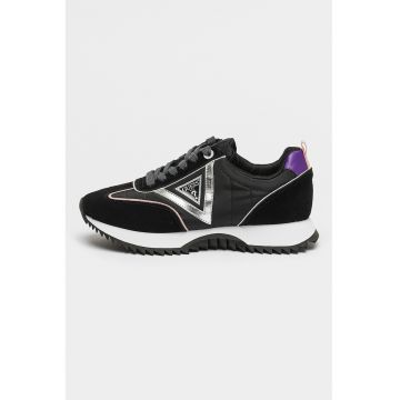 Pantofi sport cu insertii de piele intoarsa Pantofi sport cu insertii de piele intoarsa