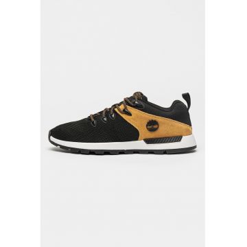 Pantofi sport cu insertii de piele intoarsa Pantofi sport cu insertii de piele intoarsa