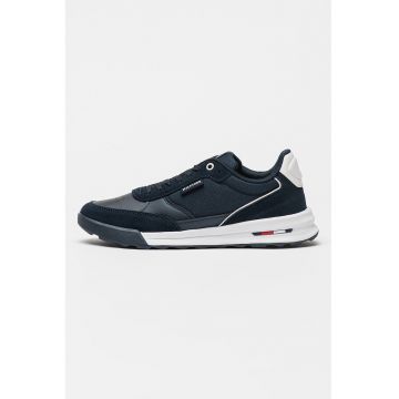 Pantofi sport de piele si piele intoarsa cu logo Pantofi sport de piele si piele intoarsa cu logo