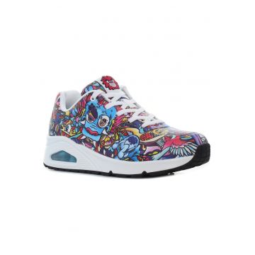 Pantofi sport  Uno - Color Doodle pattern pentru femei Mărime: - Rosu